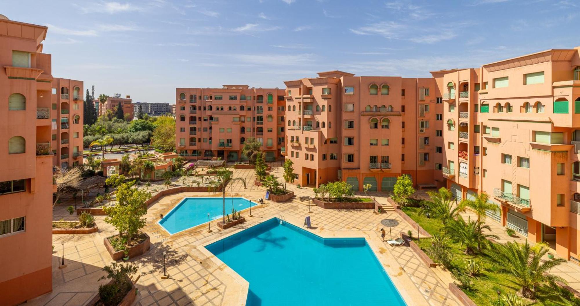 Charming 2-Bed Oasis Pool View Appartement Marrakesh Buitenkant foto
